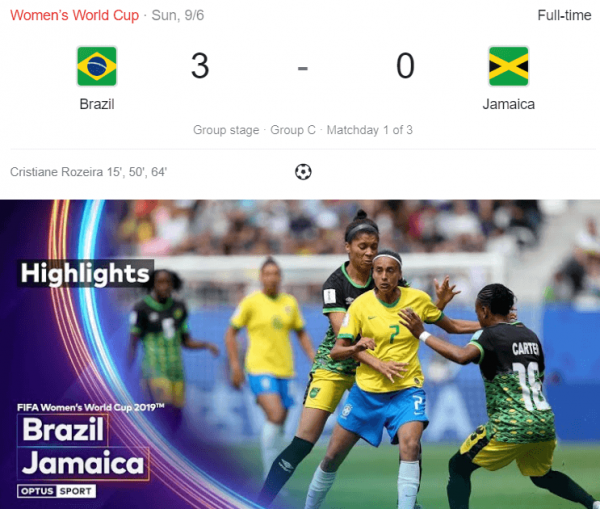 Brazil Vs Jamaica