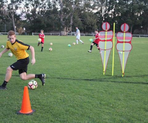 Football Skill Development Step over 6